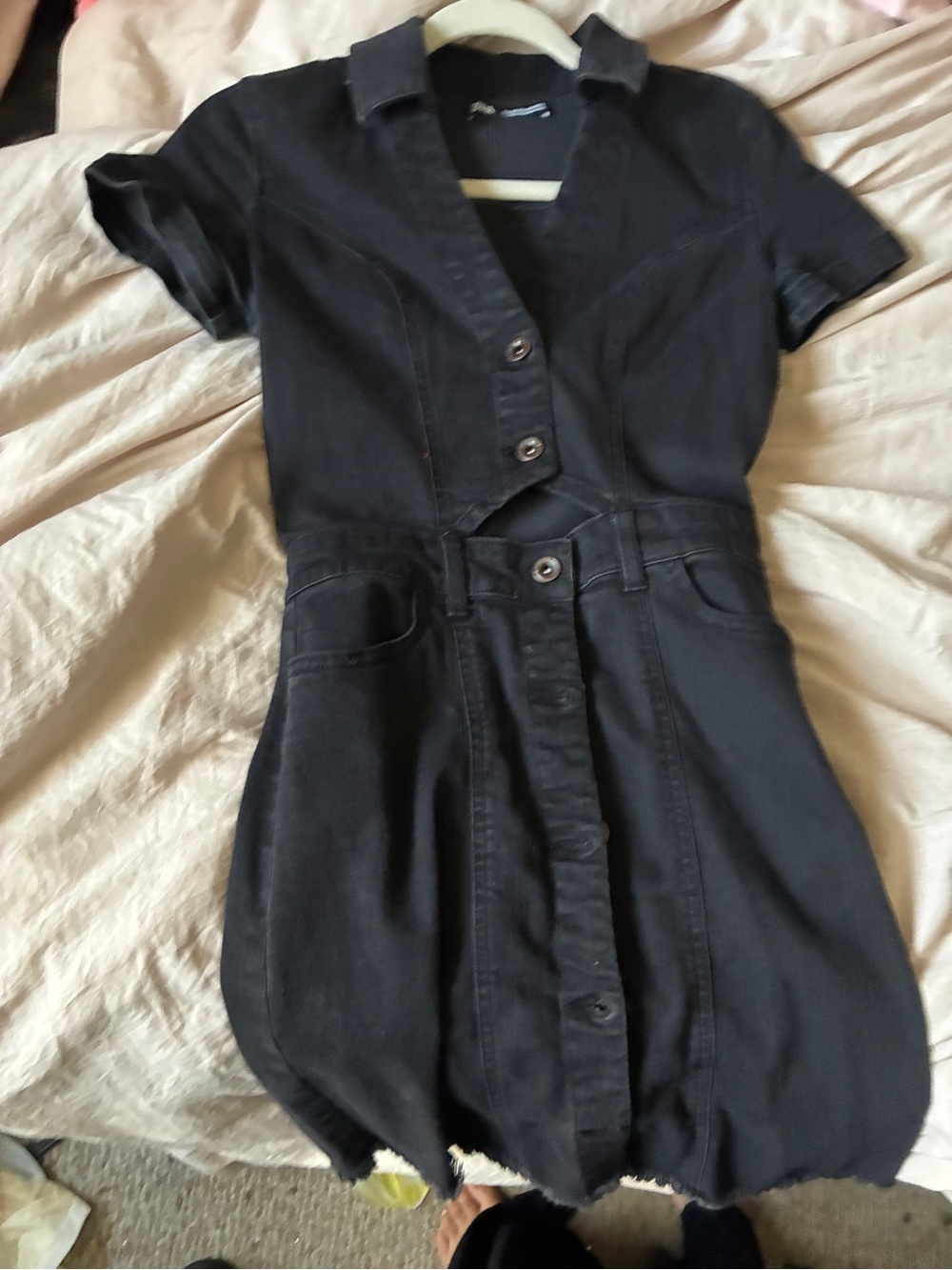 Zara Black Denim Dress